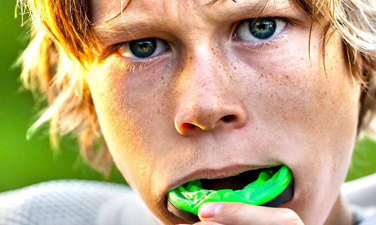 Boy with mouthguard